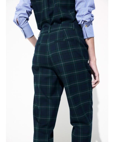 Lola Casademunt Barcelona fit plaid pants azul-verde