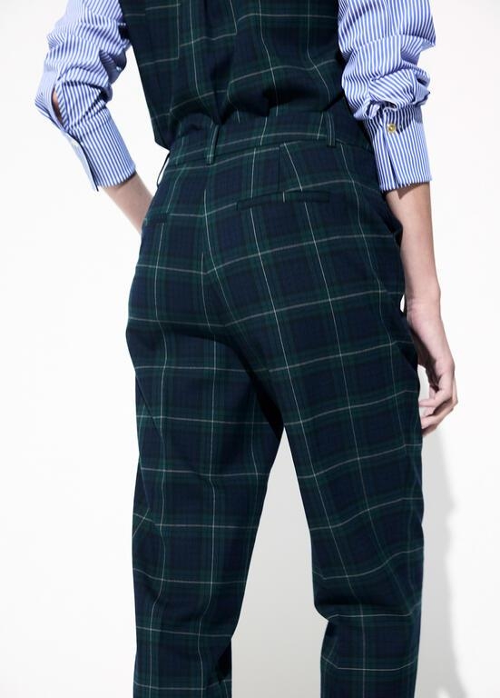 Lola Casademunt Barcelona fit plaid pants azul-verde