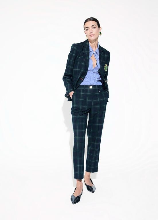 Lola Casademunt Barcelona fit plaid pants azul-verde