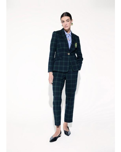 Lola Casademunt Barcelona fit plaid pants azul-verde