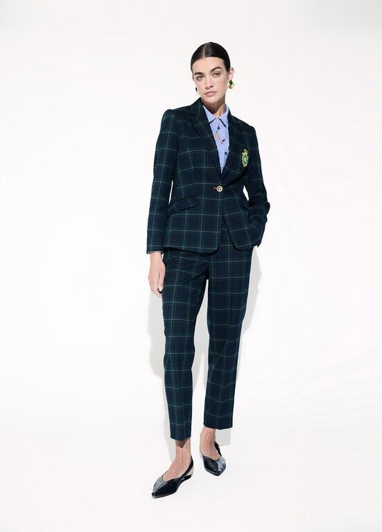 Lola Casademunt Barcelona fit plaid pants azul-verde