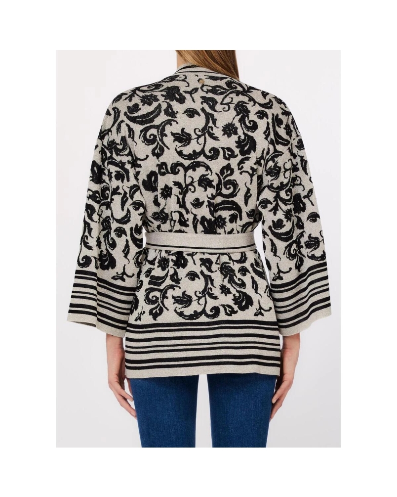 Liu Jo Jacquard cardigan jac.arab.white/black