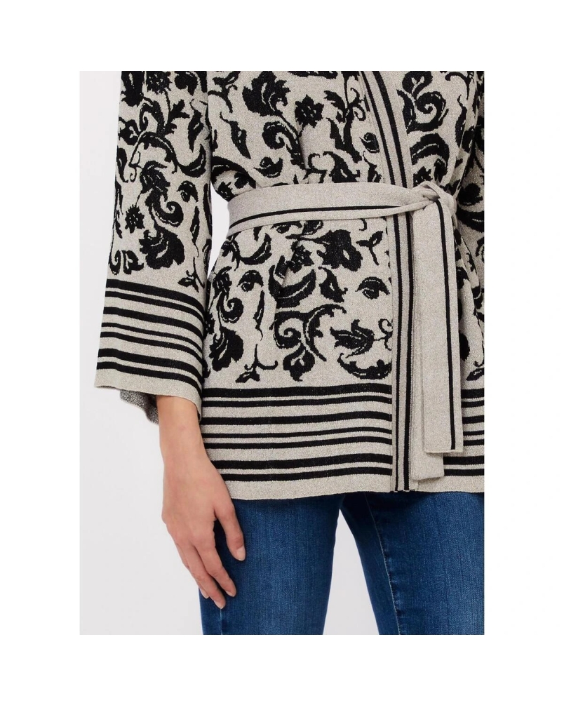 Liu Jo Jacquard cardigan jac.arab.white/black