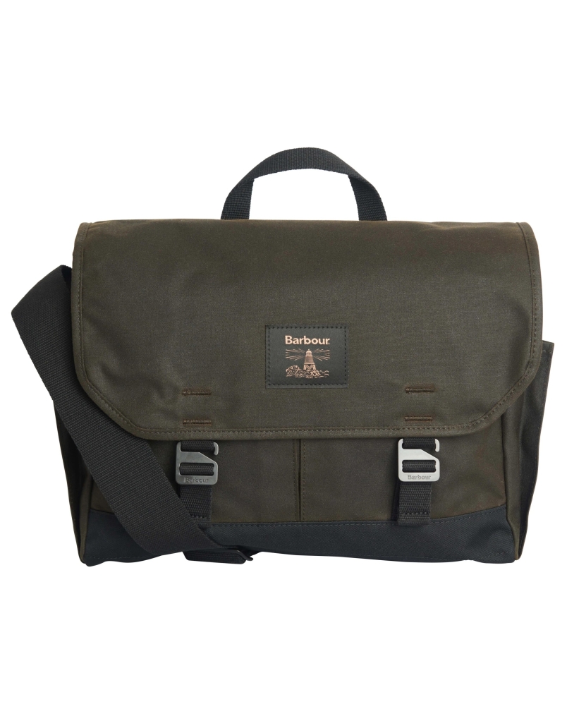 Barbour Field wax messenger bag olive