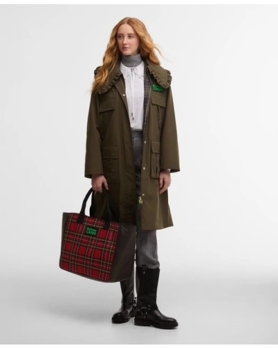 Barbour x GANNI waxed tote bag classic/royal stewart tartan