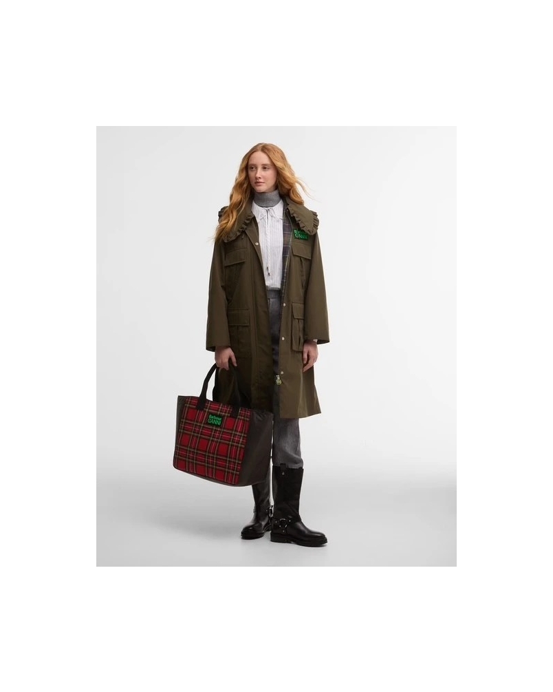 Barbour x GANNI waxed tote bag classic/royal stewart tartan