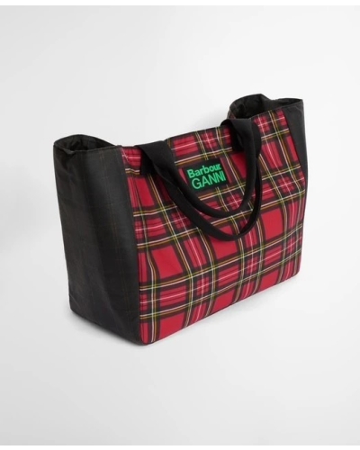 Barbour x GANNI waxed tote bag classic/royal stewart tartan