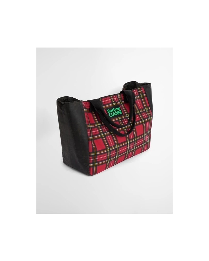 Barbour x GANNI waxed tote bag classic/royal stewart tartan