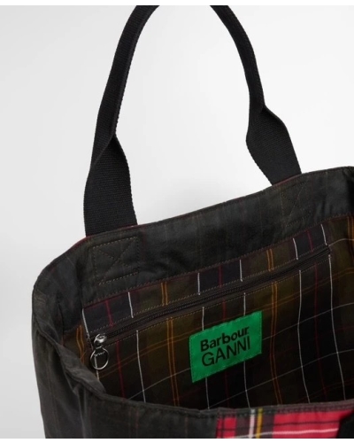 Barbour x GANNI waxed tote bag classic/royal stewart tartan