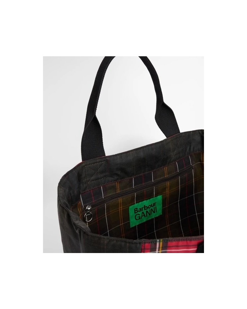 Barbour x GANNI waxed tote bag classic/royal stewart tartan