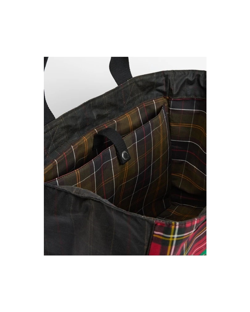Barbour x GANNI waxed tote bag classic/royal stewart tartan