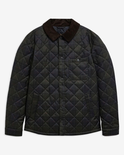 Barbour Tartan shirt quilted jacket shadow classic