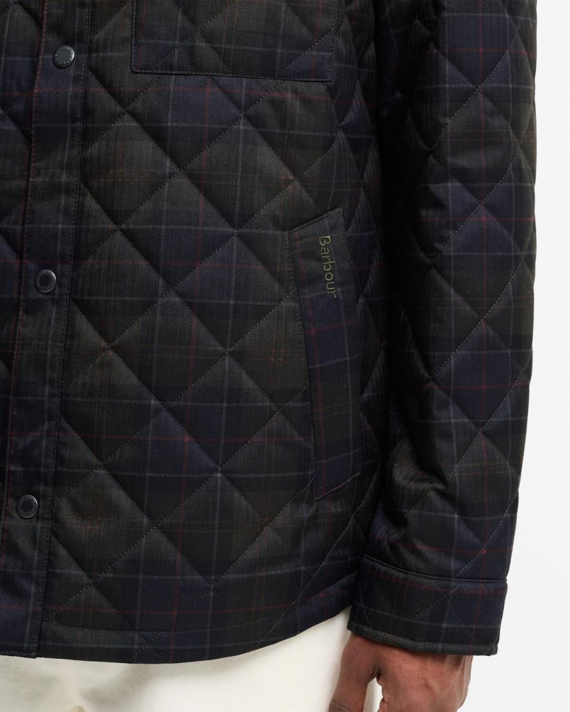 Barbour Tartan shirt quilted jacket shadow classic