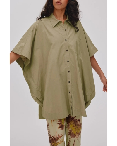 Rabens Saloner Berta poplin curved shirt dress navy