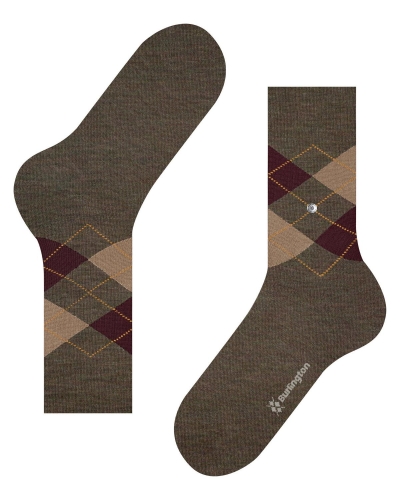 Burlington Edinburgh melange heren sokken covert gre