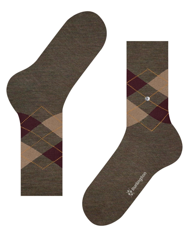 Burlington Edinburgh melange heren sokken covert gre
