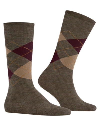 Burlington Edinburgh melange heren sokken covert gre