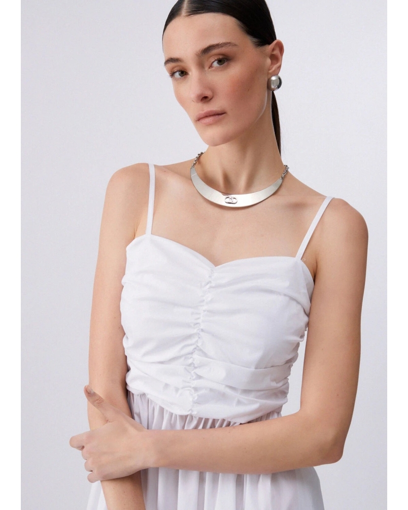 Liu Jo Long poplin dress white.