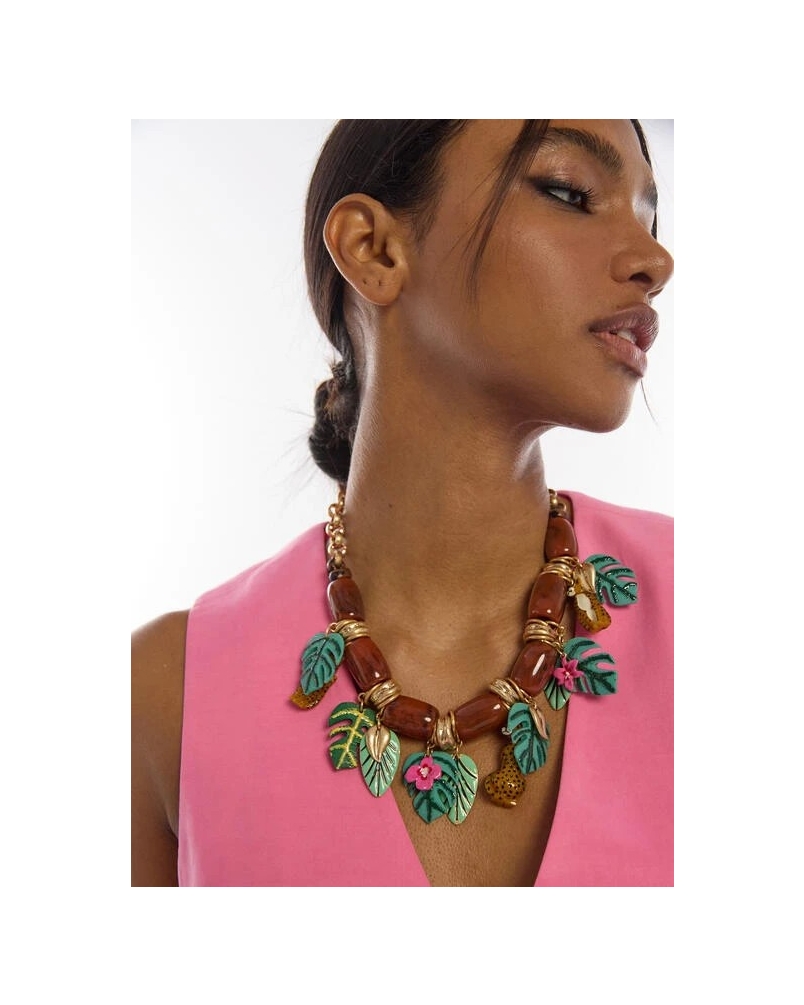 Lola Casademunt Necklace tropical brown metal/multicolor