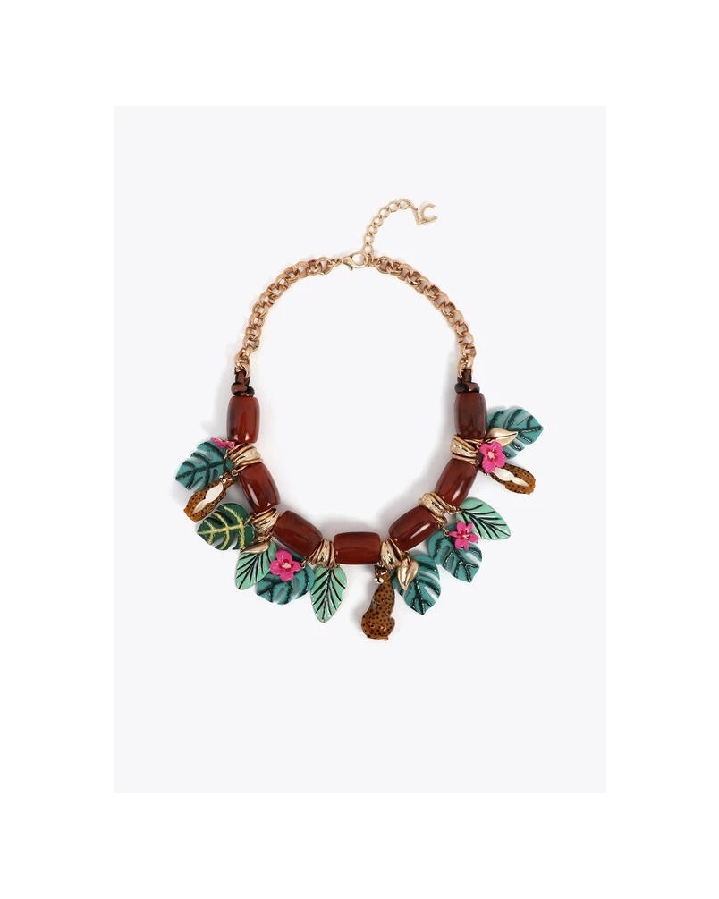 Lola Casademunt Necklace tropical brown metal/multicolor