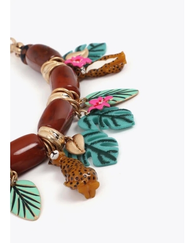 Lola Casademunt Necklace tropical brown metal/multicolor