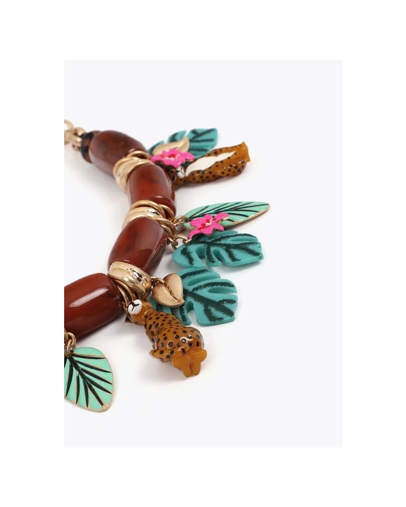 Lola Casademunt Necklace tropical brown metal/multicolor