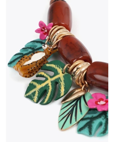 Lola Casademunt Necklace tropical brown metal/multicolor