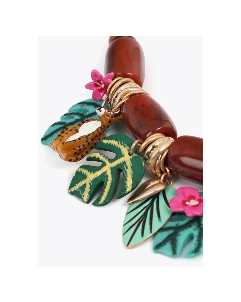 Lola Casademunt Necklace tropical brown metal/multicolor