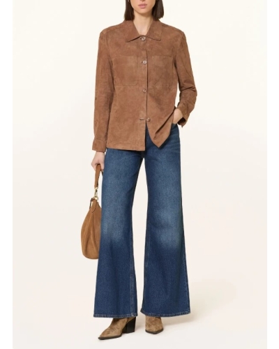 Milestone Vicki suede coat chocolate 45 chocolate