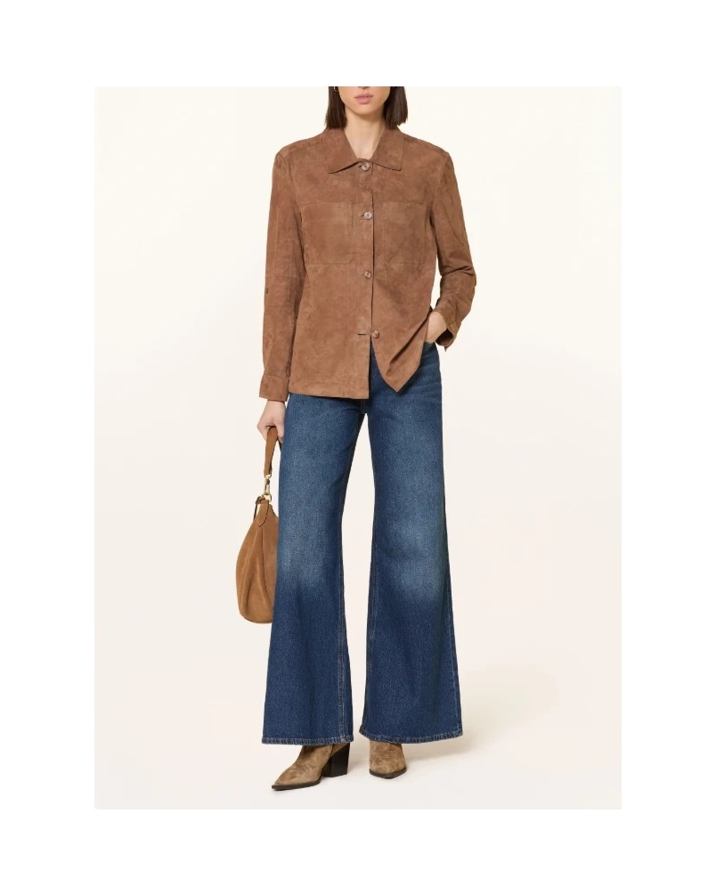 Milestone Vicki suede coat chocolate 45 chocolate