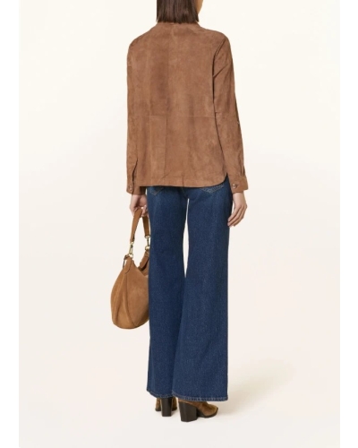 Milestone Vicki suede coat chocolate 45 chocolate