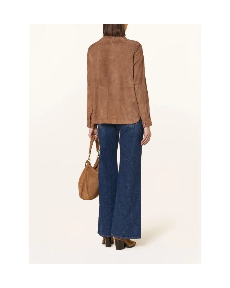 Milestone Vicki suede coat chocolate 45 chocolate