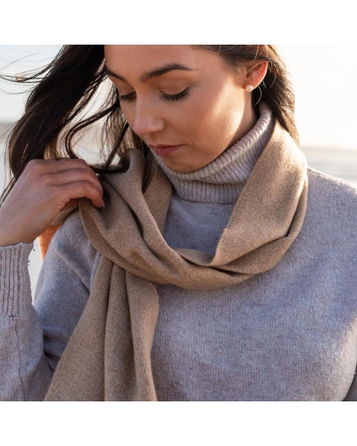 John Hanly Merino luxury wool scarf camel