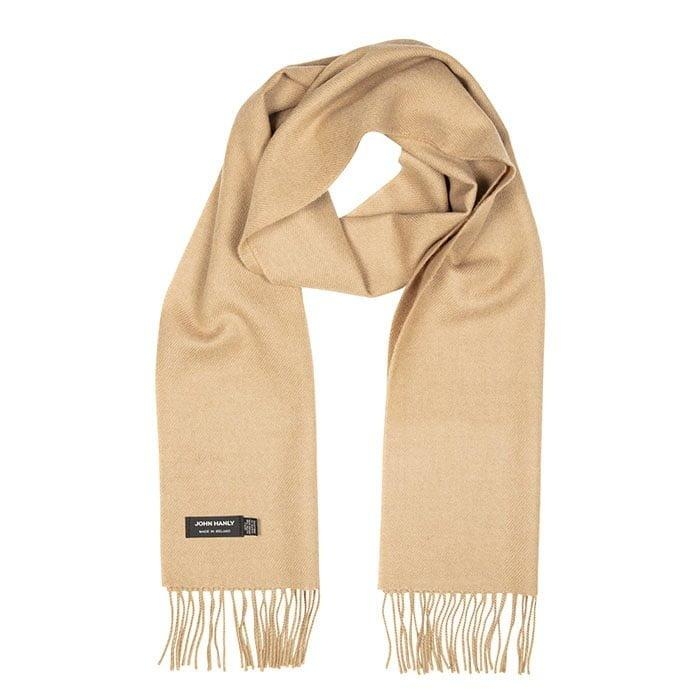 John Hanly Merino luxury wool scarf camel