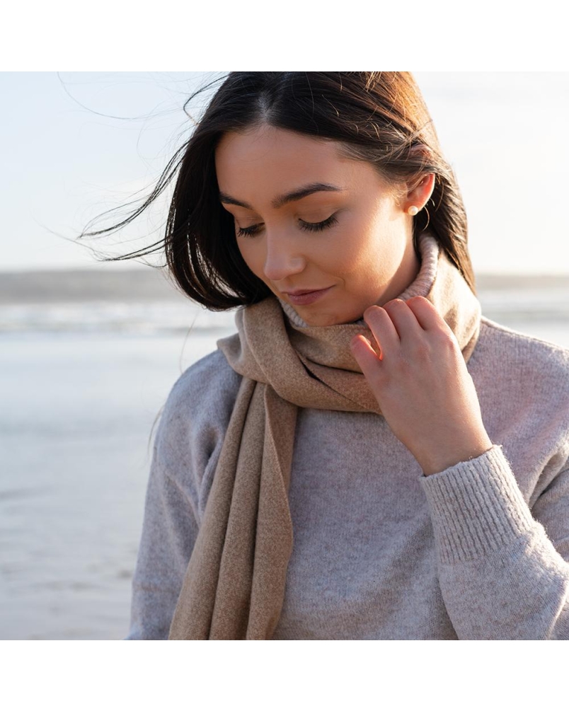 John Hanly Merino luxury wool scarf camel